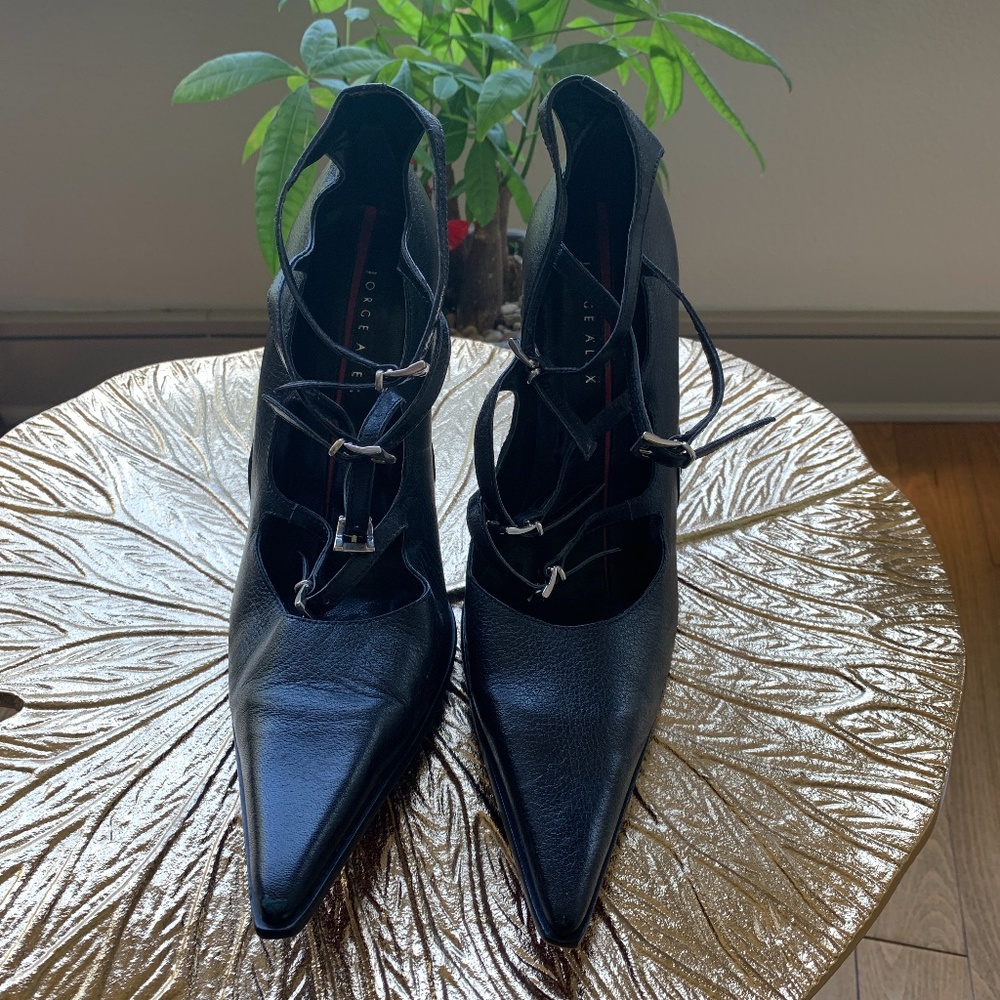 Super Pointy High Hill with 4 Buckle Straps